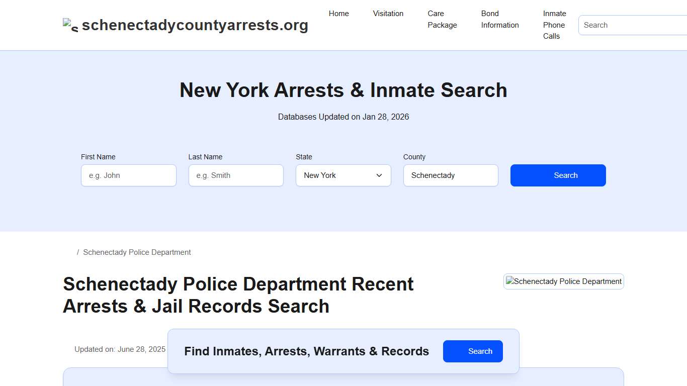 Schenectady Police Department, NY Arrests, Records, Jail Roster Lookup