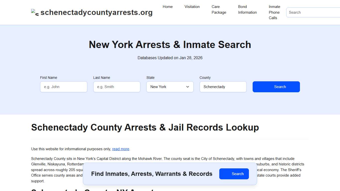 Schenectady County, NY Arrests, Warrants, Police Records Search