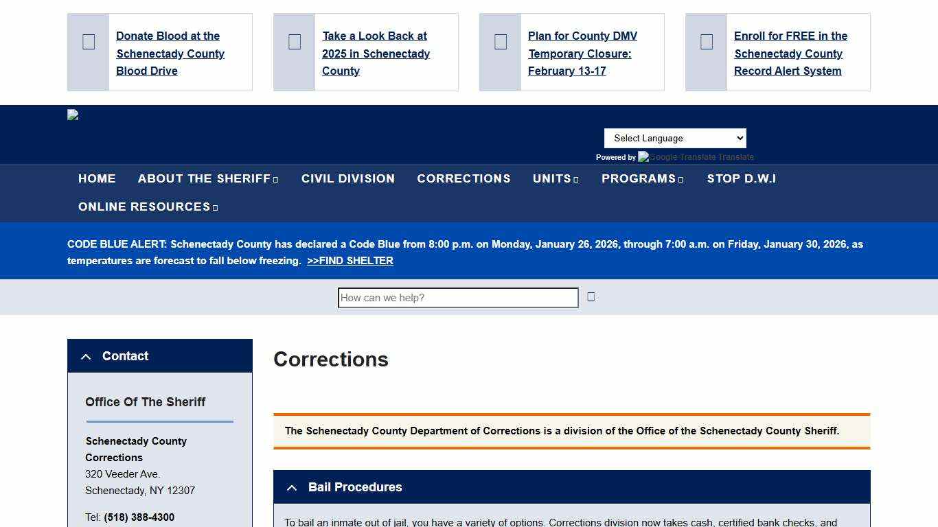Corrections Schenectady County